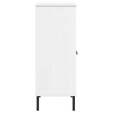 Bookcase with Metal Legs White 90x35x90.5 cm Solid Wood OSLO 351017