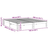 Bed Frame without Mattress White 160x200 cm Solid Wood Pine 859218
