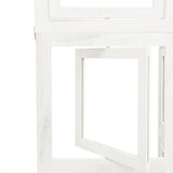 Room Divider 6 Panels White Solid Wood Paulownia 358698