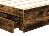 Storage Bed with Drawer Smoked Oak 90 x 190 cm Engineered Wood 3410272