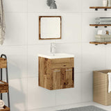 Bathroom Furniture Set with Door 3 pcs Old Wood Engineered Wood 3332536