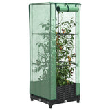 Raised Bed with Greenhouse Cover Rattan Look 40x40x123 cm 4015809