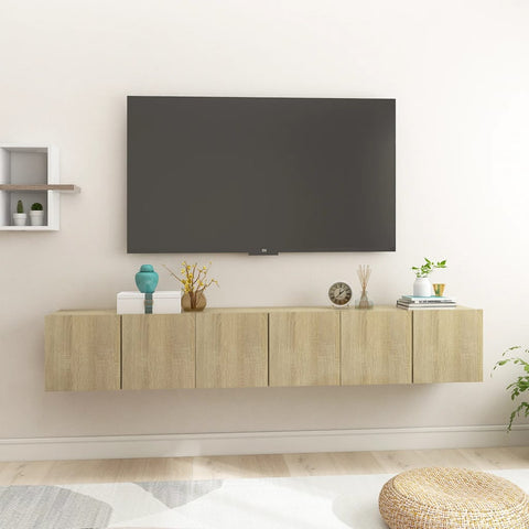 Hanging TV Cabinets 3 pcs Sonoma Oak 60x30x30 cm 804519