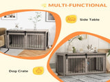 118cm Dog Crate Furniture with Removable Cushion for Extra Large Dogs - Walnut Brown T3398P349631