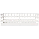 Daybed with Drawers without Mattress White 80x200 cm Solid Wood 3302133