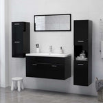 Bathroom Cabinet Black 30x30x130 cm Engineered Wood 804998