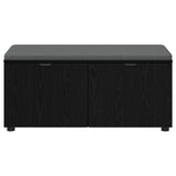 Hall Bench with Cushion with Shelf Black Oak 100 x 38 x 46 cm 891489