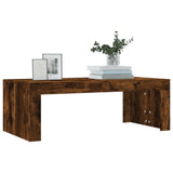 Coffee Table Smoked Oak 102x50x36 cm Engineered Wood 823371