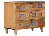 Bedside Cabinet Natural 50 x 33 x 62 cm Solid Mango Wood 4018269