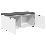Hall Bench White 100 x 38 x 46 cm Engineered Wood and Fabric 891488