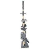 Cat Tree with Sisal Scratching Posts 230-250 cm Paw Prints Grey 170618