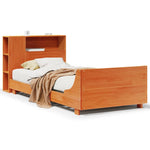 ZNTS Bed Frame without Mattress Wax Brown 90x200 cm Solid Wood Pine 3323670