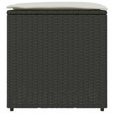 Cushion Box with Storage Black 50 x 50 x 50 cm Poly Rattan 365408