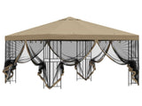 Garden Gazebo with Sidewalls 3 x 3 m Beige Polyester and Steel 900337