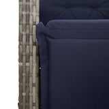9 Piece Garden Dining Set with Cushions Grey Poly Rattan 3212449