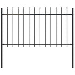 ZNTS Garden Fence with Spear Top Steel 1.8 m Black 144925