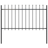 ZNTS Garden Fence with Spear Top Steel 1.8 m Black 144925