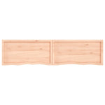 ZNTS Wall Shelf 220x50x cm Untreated Solid Wood Oak 363616