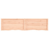 ZNTS Wall Shelf 220x50x cm Untreated Solid Wood Oak 363616