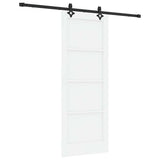 Sliding Door White and Black 78 x 202 cm Solid Pine Wood 3333527