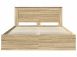 Bed Frame with Headboard Sonoma 120 x 190 cm Solid Pine Wood 3410106