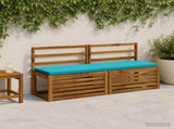 2-Piece Bench Cushions SOEST 2 pcs 100% Polyester Turquoise 949077