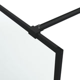 Walk-in Shower Wall Black 80x195 cm Frosted ESG Glass 152110
