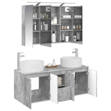 Bathroom Cabinet Set 4 pcs Concrete Grey Engineered Wood 3406578