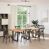 Dining Table Legs V-Shape 3 pcs Natural Steel 80x cm Steel 4012667