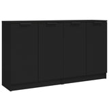Sideboard Set of 2 Black Engineered wood Medium Sideboard 3115773
