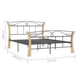Bed Frame without Mattress Black Metal 120x200 cm 324885