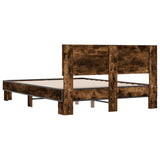 ZNTS Bed Frame without Mattress Smoked Oak 135x190 cm Double 3280209