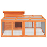 Rabbit Hutch Brown 144x123x67.5 cm Solid Wood Pine 172280