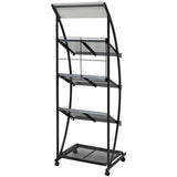 Magazine Rack 47x40x134 cm Black and White A4 30099