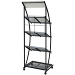 ZNTS Magazine Rack 47x40x134 cm Black and White A4 30099