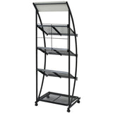 Magazine Rack 47x40x134 cm Black and White A4 30099
