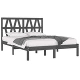 3104020 Bed Frame without Mattress Grey Solid Wood 200x200 cm