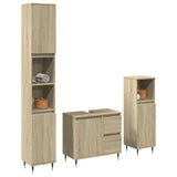 3 Piece Bathroom Furniture Set Sonoma Oak Engineered Wood 3307676