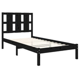 Bed Frame without Mattress Black 100x200 cm Solid Wood Pine 3105594