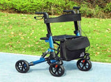 Folding Rollator Walker with Seat, Backrest, Lightweight Walking Frame with Storage Bag, Dual T3398P344717