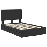 Storage Bed with Headboard Black 120 x 200 cm Engineered Wood 3412701
