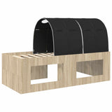Kids'High Bed Frame with Desk 3 pcs Sonoma Oak and Black 3423688