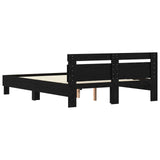 Bed Frame Black Oak 140 x 200 cm Engineered Wood 3417312
