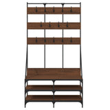 Clothes Rack with Shoe Storage Brown Oak 100x40x184 cm 837861