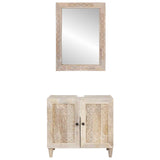 Bathroom Furniture Set with Shelf 2 pcs White Engineered Wood 3310072