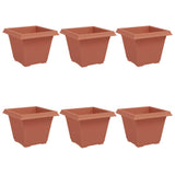Square Flower Pot 6 pcs Brick Red 38 x 38 x 30 cm Plastic 42020332