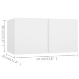 4 Piece TV Cabinet Set White Engineered Wood 3078685