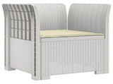 1-Seater Armchair with Cushion Rattan Look PP White 8011860