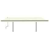 ZNTS Manual Retractable Awning with Posts 6x3.5 m Cream 3070277