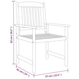 9 Piece Garden Dining Set Solid Wood Acacia Grey 3098683